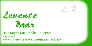 levente maar business card